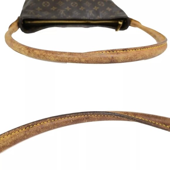 LOUIS VUITTON Logo Looping GM Shoulder Bag Monogram Leather Brown - Picture 8 of 16